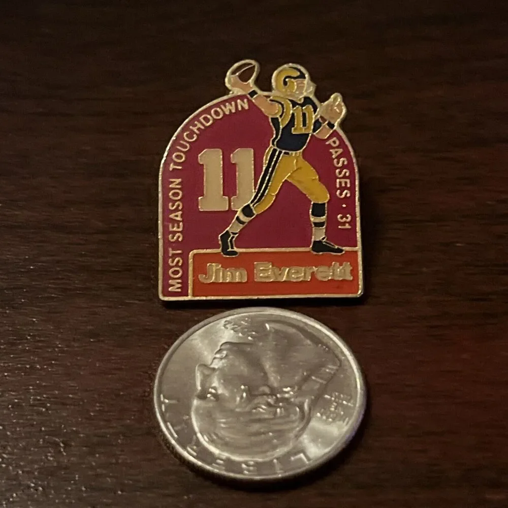 Jim Everett‎ #11 Most Season Touchdown Passes Football Lapel Hat Pin